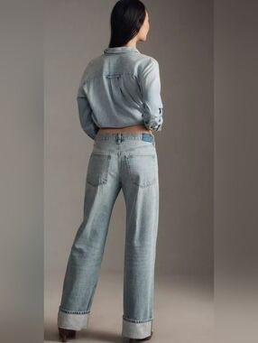 Anthropologie Ética Stanton High-Rise Relaxed Cuff Jeans size 29 Artic NWT